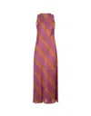 Aspesi Silk And Viscose Twill Long Dress In Multicolour