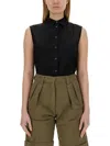 Aspesi Sleeveless Silk Blend Shirt In Black