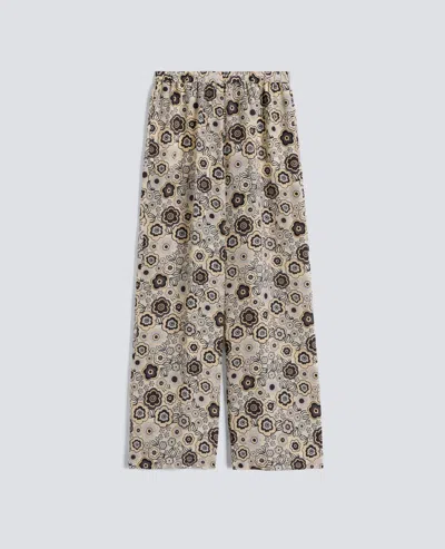 Aspesi Silk Crepe De Chine Trousers In Brown