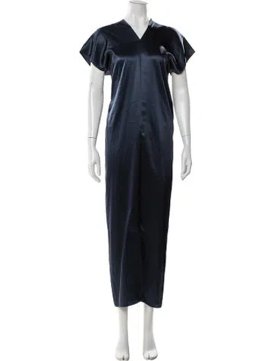 Pre-owned Aspesi Silk Long Dress In Blue