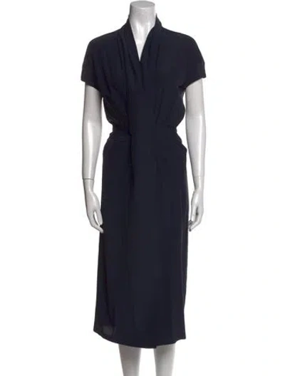 Pre-owned Aspesi Silk Midi Length Dress In Blue