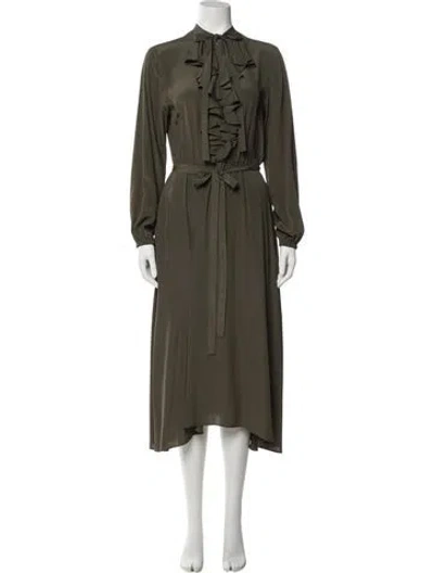 Pre-owned Aspesi Silk Midi Length Dress In Gray