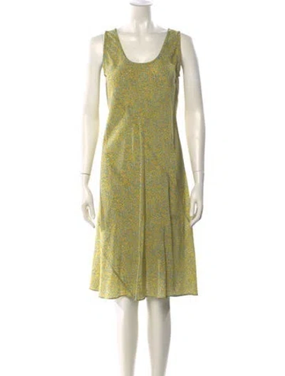 Pre-owned Aspesi Silk Midi Length Dress In Green