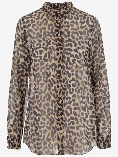 ASPESI SILK SHIRT WITH LEOPARD PRINT