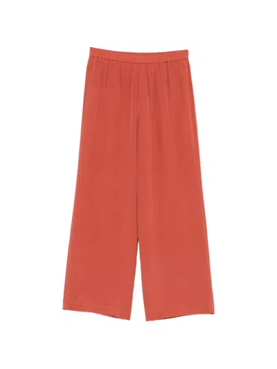 Aspesi Silk Trousers In Brown