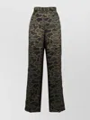 Aspesi Silk Trousers With Camouflage Print And Wide Leg