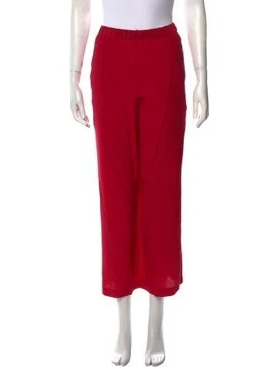 Pre-owned Aspesi Silk Wide Leg Pants In Red