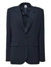 Aspesi Single Breasted Jacket In Midnight Blue Cady