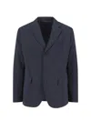 Aspesi Tailored Single-breasted Blazer With Pockets In Blue