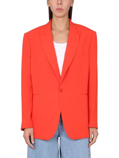 Aspesi Single-breasted Blazer In Red