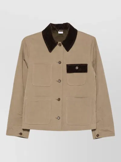 Aspesi Single Breasted Coat In Neutral