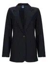 Aspesi Deconstructed Cotton Denim Blazer In Blue