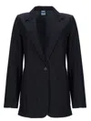 Aspesi Deconstructed Cotton Denim Blazer In Blue