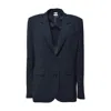 Aspesi Single Breasted Jacket In Midnight Blue Cady