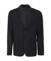 Aspesi Single-breasted Long-sleeved Suit Jacket In Black