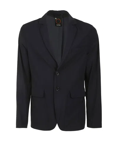 Aspesi Single-breasted Long-sleeved Suit Jacket In Black