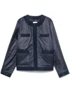 Aspesi Single-breasted Padded Jacket In Blue