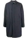 Aspesi Button-tab Single-breasted Raincoat In Blue