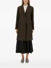 Aspesi Longline Coat With Notched Lapels And Pockets In Brown