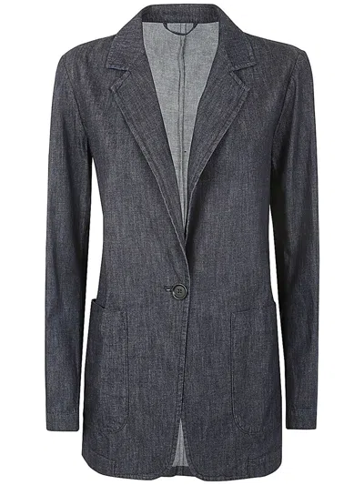 Aspesi Single Breasted Sleeved Blazer In Blue