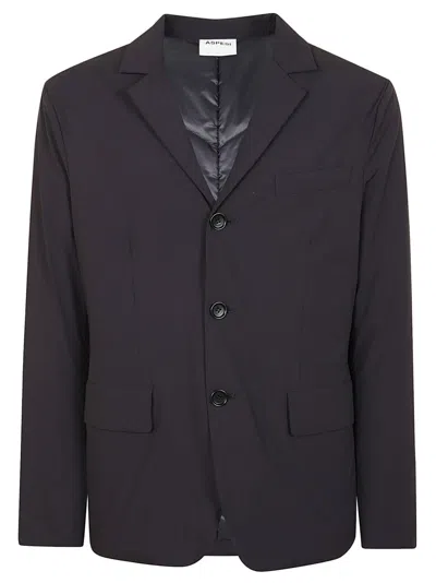Aspesi Single-breasted Tailored Jacket With Notched Lapels And Pockets In Black