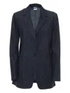 Aspesi Single Breasted Denim Blazer In Blue