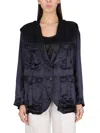 Aspesi Single-breasted Jacket With Epaulets In Blue