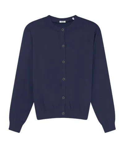 Aspesi Single-breasted Long-sleeve Knit Top In Blue