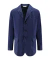 Aspesi Single-breasted Long-sleeved Suit Jacket In Blue