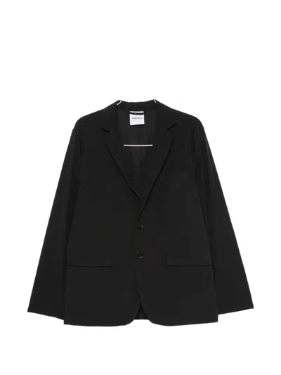 Aspesi Single-breasted Notched-lapels Blazer In Black