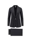 Aspesi Stretch Cotton Suit Single Breasted Blazer In Blue