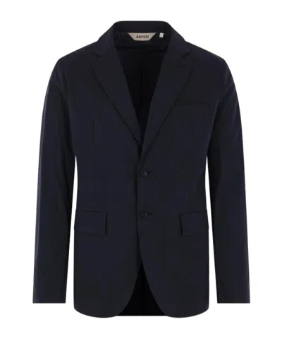 Aspesi Single-breasted Suit Jacket In Blue