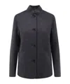 Aspesi Single-breasted Wool Casual Jacket In Black