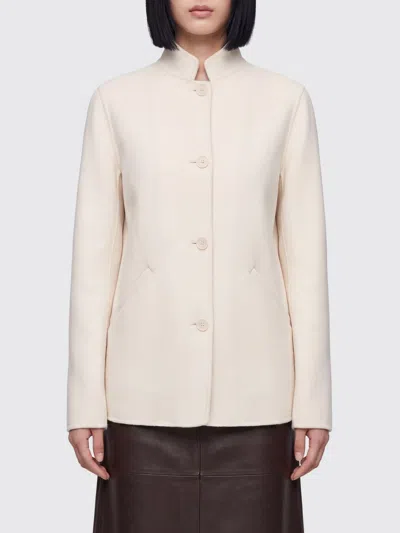 Aspesi Single-breasted Wool Short Coat With Mandarin Collar In Neutral