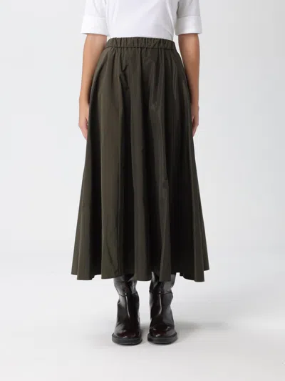 Aspesi Expanded Midi Skirt With Elastic Waistband In Brown