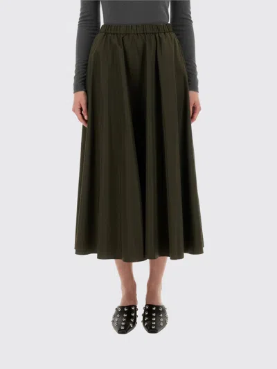 Aspesi Expanded Midi Skirt With Elastic Waistband In Brown
