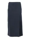 Aspesi Navy Blue Maxi Skirt With High Waist In Blue