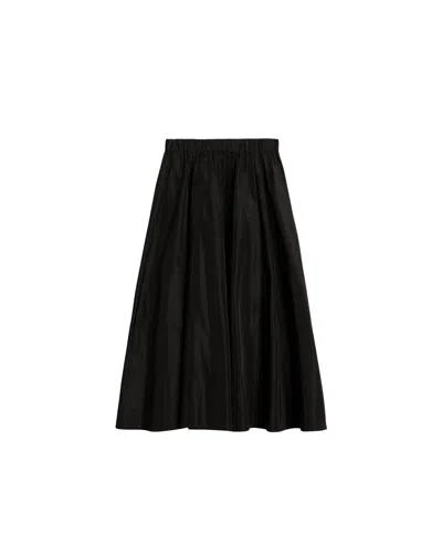 Aspesi Pleated A-line Mid-length Skirt In Black