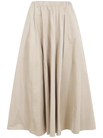 Aspesi Elasticated-waist Corduroy Midi Skirt In Nude