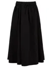 Aspesi Pleated A-line Mid-length Skirt In Black