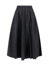 Aspesi Flared Midi Skirt Side Pockets In Black