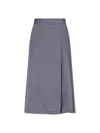 Aspesi Tailored Grey Skirt With Minimalist Aesthetic In Blue