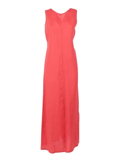 Aspesi Sleeveless Back Cutout Maxi Dress In Pink