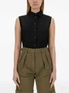 Aspesi Sleeveless Silk Blend Shirt In Black