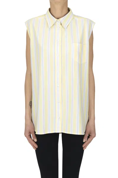Aspesi Sleeveless Cotton Shirt In Yellow