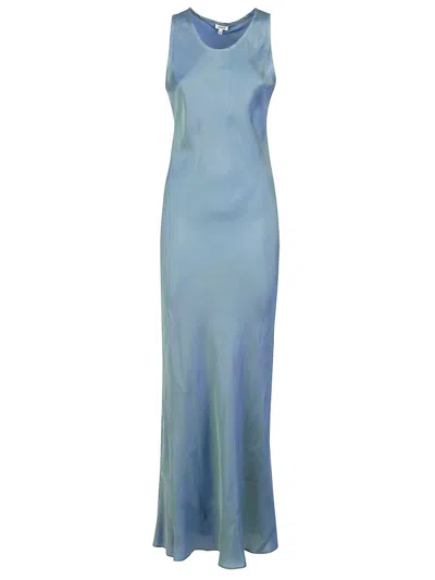 Aspesi Sleeveless Crewneck Maxi Dress In Azzurro
