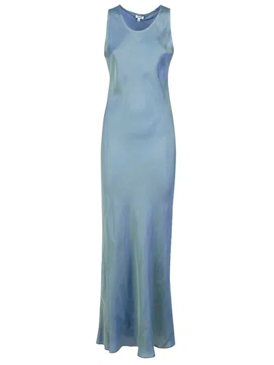 Aspesi Sleeveless Crewneck Maxi Dress In Blue