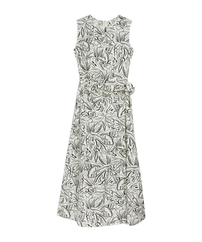Floral-print Midi Dress In Gray from Aspesi