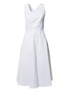Aspesi White Cotton Pique Midi Dress