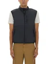 Aspesi Sleeveless High Collar Side Chest Pockets In Blue